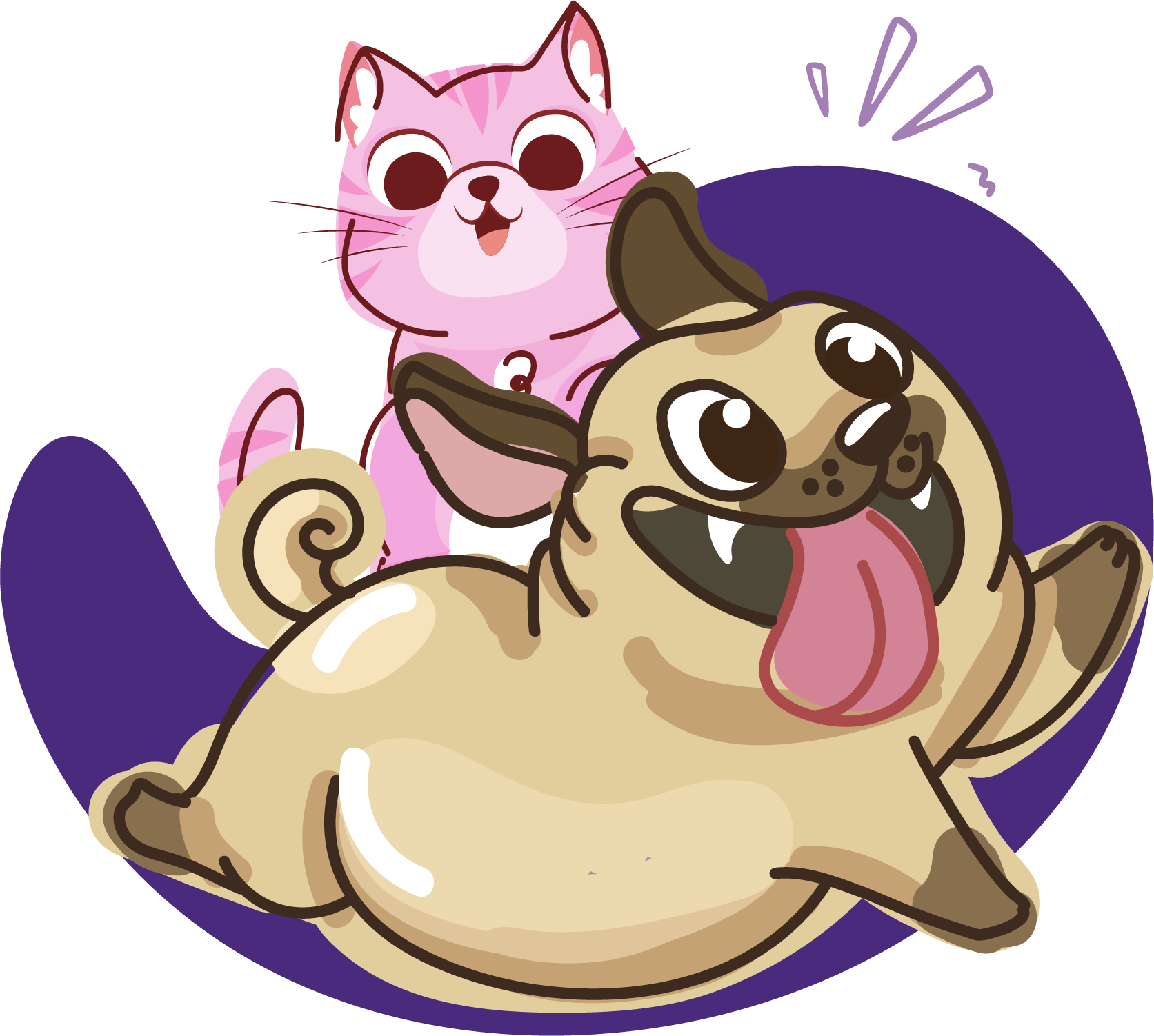 Perro y gato disfrutando comida natural Trunimal